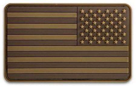 USA Flag PVC Patch, Tan, RVRSD