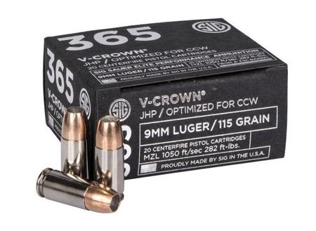 9MM, 115GR, Elite V-Crown, 365 JHP 20 COUNT