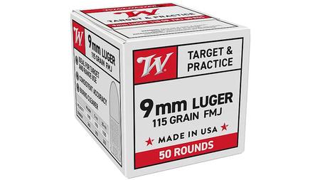 USA White Box 9MM Luger 115 Grain Full Metal Jacket Box/50