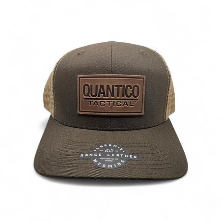 ODG trucker cap with rectangular embossed leather 