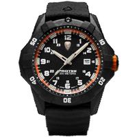 CARBON COMPOSITE DIVE 1000 SERIES, Dial-BLK w/ Orange, Strap-Rubber: Charcoal
