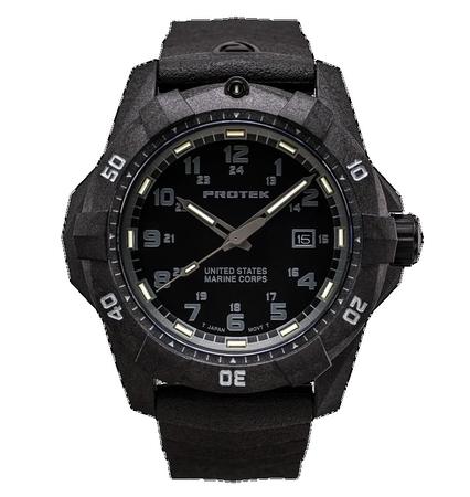 CARBON COMPOSITE DIVE 1010 SERIES-USMC, Dial-BLK, Strap-Rubber: Charcoal