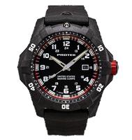 CARBON COMPOSITE DIVE 1010 SERIES-USMC, Dial-BLK w/ Red, Strap-Rubber: Charcoal