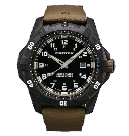 CARBON COMPOSITE DIVE 1010 SERIES-USMC, Dial-BLK w/ D Sand, Strap-Rubber: Sand