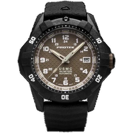 CARBON COMPOSITE DIVE 1200 SERIES-USMC-AUTO, Dial-Desert Sand, Strap-Rubber: Charco