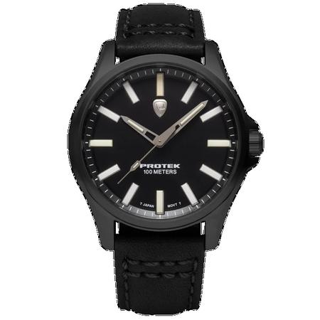 TITANIUM FIELD 3000 SERIES Ip BLK, Dial-BLK, Strap-Leather: BLK