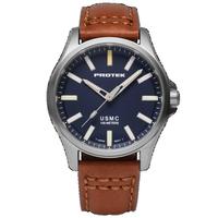 TITANIUM FIELD USMC 3100 SERIES, Dial-Dark Blue, Strap-Leather: Dark Tan