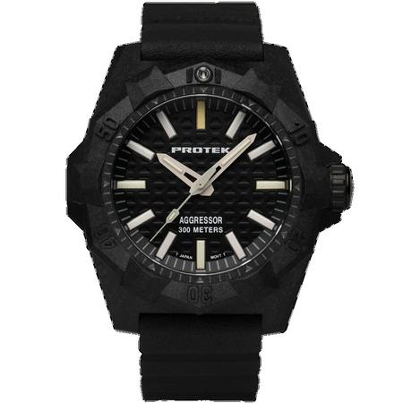 AGGRESSOR CARBON 4000 SERIES *QTZ, Dial-BLK, Strap-Rubber: Charcoal