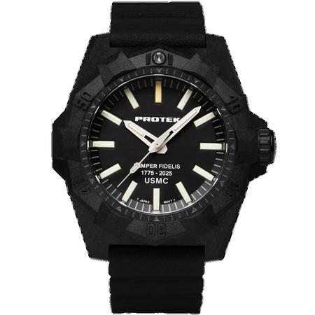 AGGRESSOR CARBON 4100 SERIES USMC 250TH *QTZ, Dial-BLK, Strap-Rubber: Charcoal